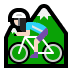 🚵🏻‍♀️ woman mountain biking: light skin tone display on Windows